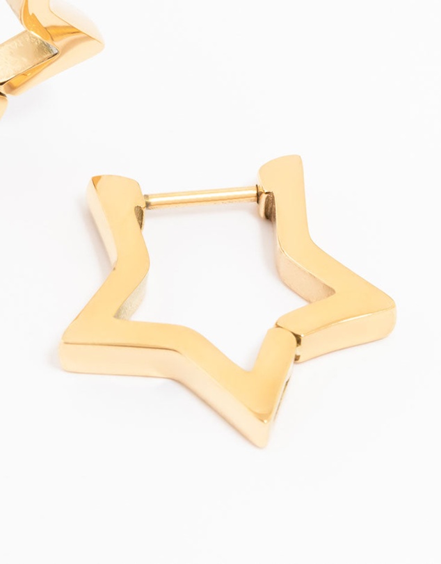 Lovisa - Gold Plated Surgical Steel Star Outline Huggie Earrings