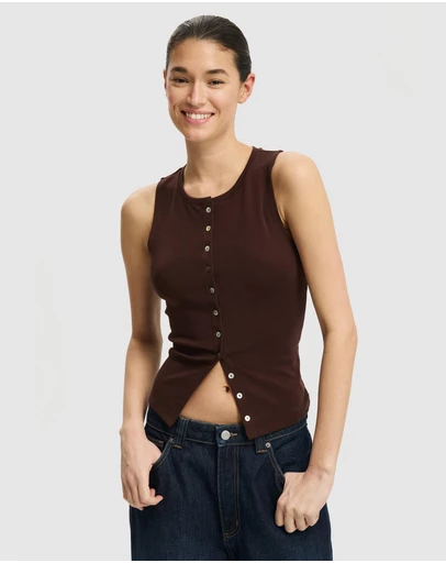 Cotton On - Bailey Button Detail Vest