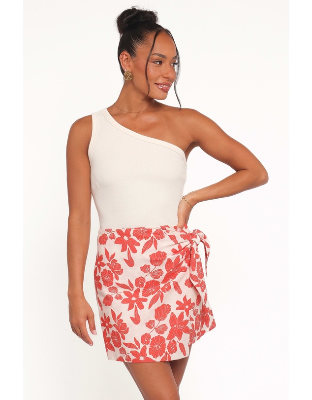 Petal & Pup - Calypso Wrap Mini Skirt - Red Floral