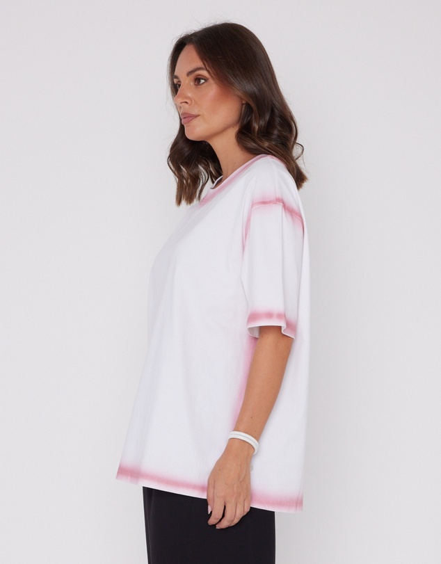 ALEXANDRA - Spray T-Shirt White/Dusty Pink