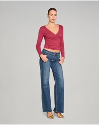Love and Nostalgia - No Biggie Long Sleeve Top - Plum