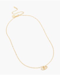 Lovisa - Waterproof Gold Plated Stainless Steel Interlocking Heart Pendant Necklace