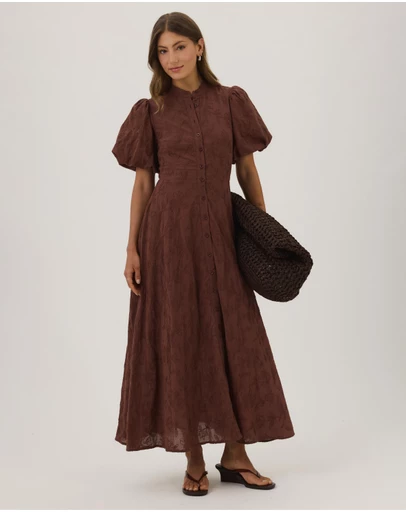 Atmos&Here - Pippa Puff Sleeve Midi Dress