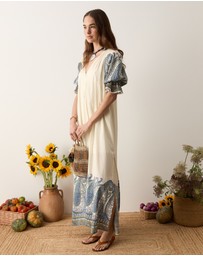 BOTEH - Arcadia Paisley Puff Sleeve Maxi Dress