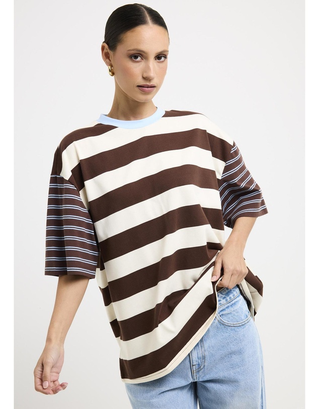 Subtitled - Fitzroy Stripes Oversized Short Sleeve T-Shirt