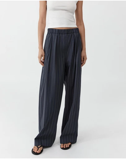 St. Agni - Stripe Relaxed Pleat Pants