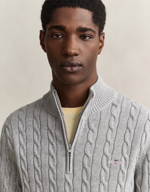 Gant - Cotton Cable Half-Zip Knit