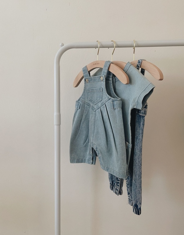 Susukoshi - Denim Mechanic Baby Suit Shorts