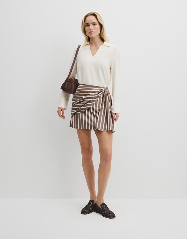 Country Road - Stripe Bow Drape Skirt
