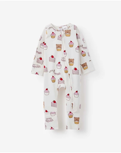 Cotton On Kids - Growie Long Sleeve Zip Romper