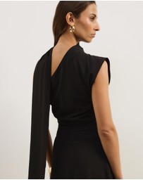Atmos&Here - Zoey Asymmetrical Scarf Midi Dress