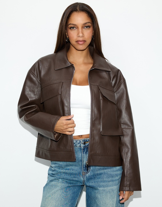 Dazie - Amaya Leather Look Jacket