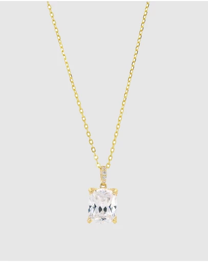 Georgini - Sydney Soirée Fairwater Elaine Cushion Cut Pendant Gold