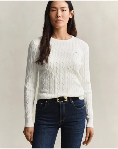 Gant - Stretch Cotton Cable Crew Neck Knit