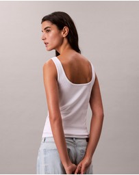 Calvin Klein Jeans - Monologo Rib Scoop Neck Tank Top