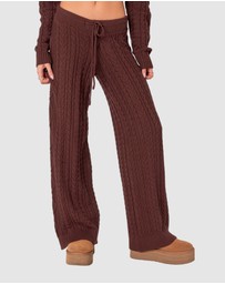 EDIKTED - Jelena Relaxed Cable Knit Pants