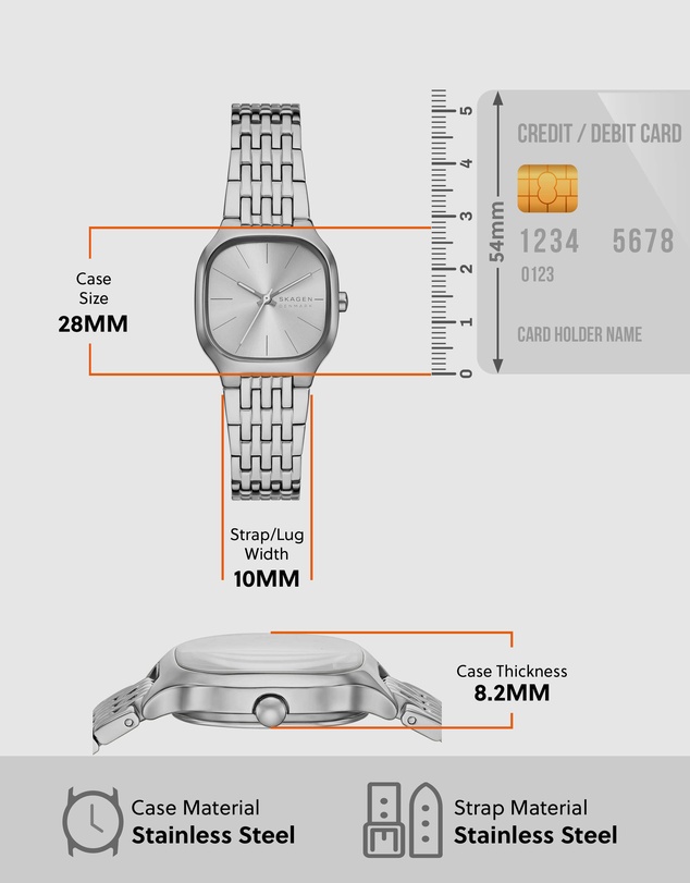 Skagen - Mellem Lille Silver Tone Analogue Watch