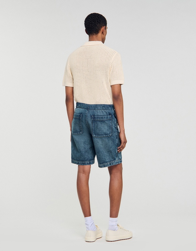 Sandro - Denim Logo Shorts