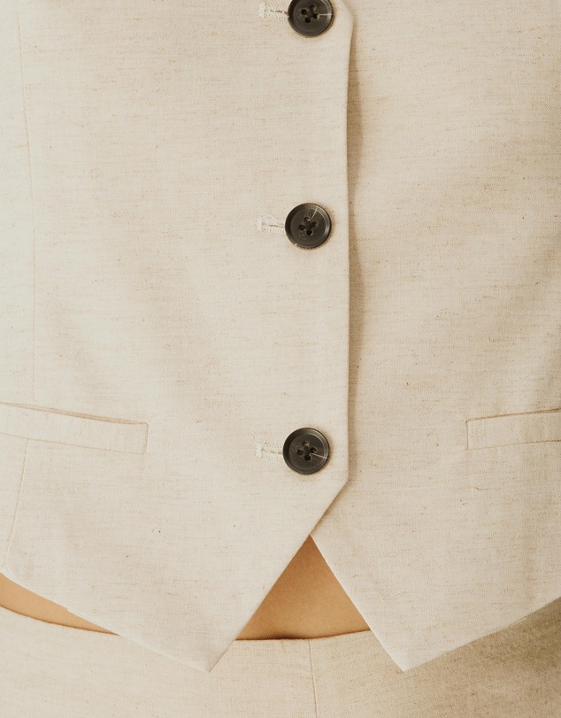 Atmos&Here - Yasmin Linen Blend Cross Back Vest