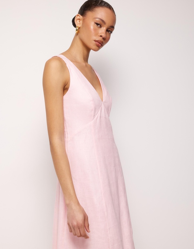AERE - Haven Linen Beaded Midi Dress