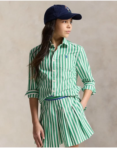 Polo Ralph Lauren - Striped Cotton Poplin Boxy Shirt - Teens