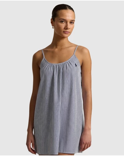 Polo Ralph Lauren - Shirting Stripes Cotton Chemise Slip Nightdress