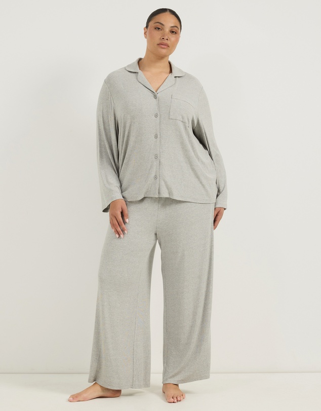 Atmos&Here Curvy - Darcey Soft Ribbed Long Sleeve Pyjama Set