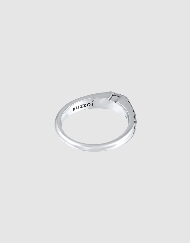 Kuzzoi - ICONIC EXCLUSIVE - Labradorite Band Ring in Oxidised 925 Sterling Silver