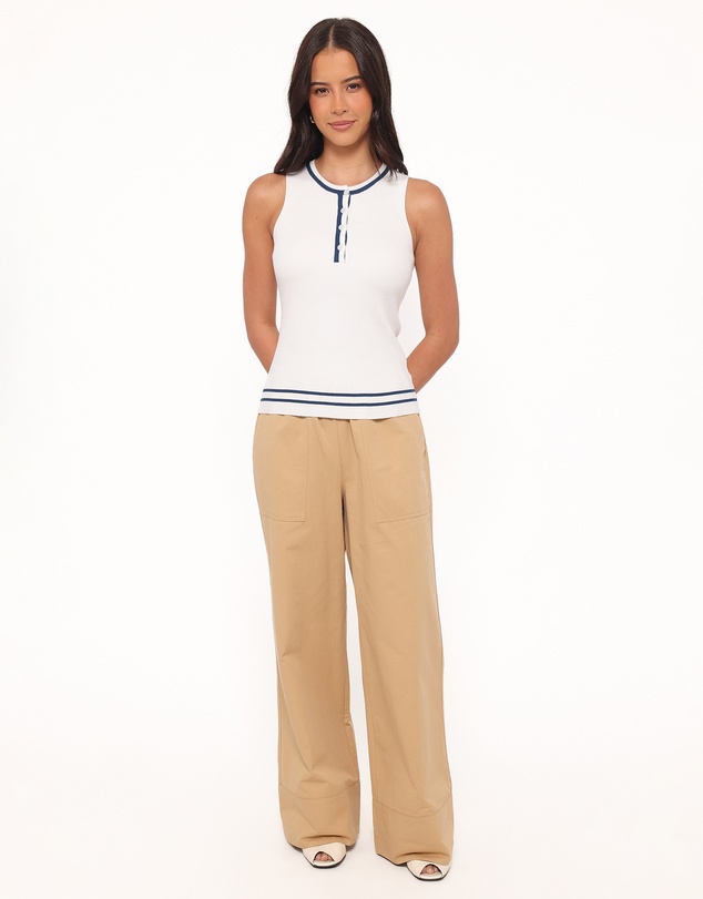Petal & Pup - Mia Wide Leg Cropped Pant - Taupe