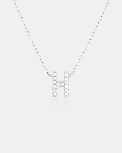 The Silver Collective - A-Z Letter Necklace Silver - H