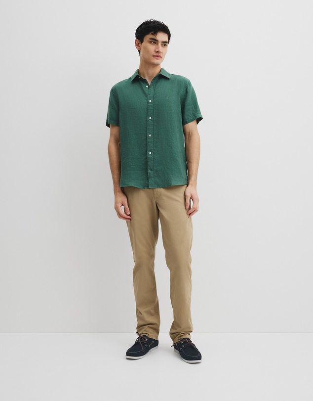 Country Road - Organically Grown Linen Regular Fit Short Sleeve Shirt