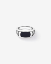 Michael Hill - Black Onyx Signet Ring in Sterling Silver
