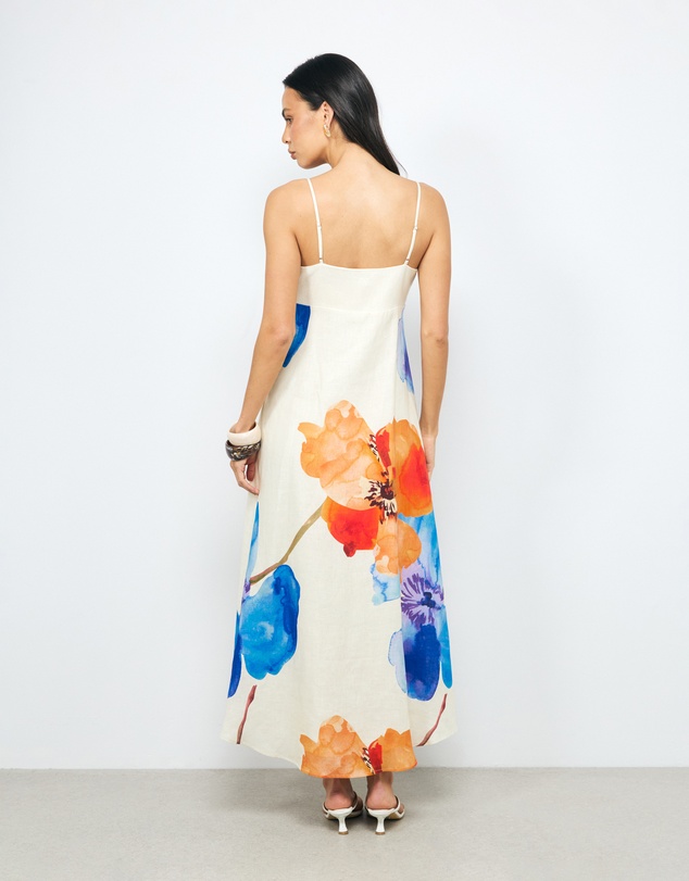 AERE - Lea Linen Midi Dress