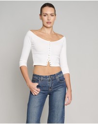 Love and Nostalgia - Sugar Baby White Rib Top