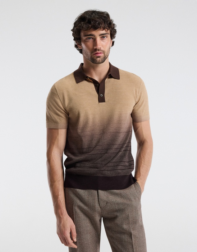 Calibre - Ombre Merino Wool Polo Neutral