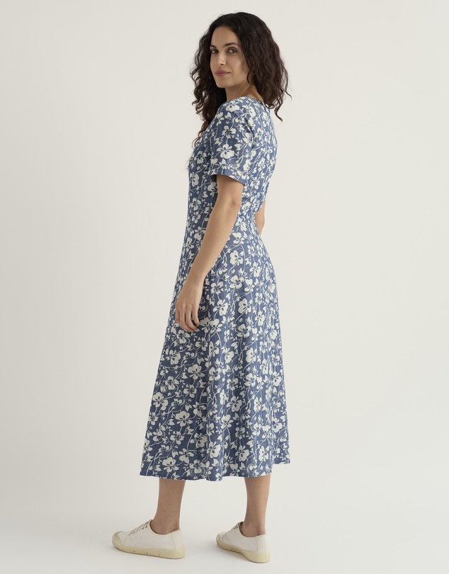 Seasalt - Seasalt Cornwall Blue Fox Path Printed Chambray Dress