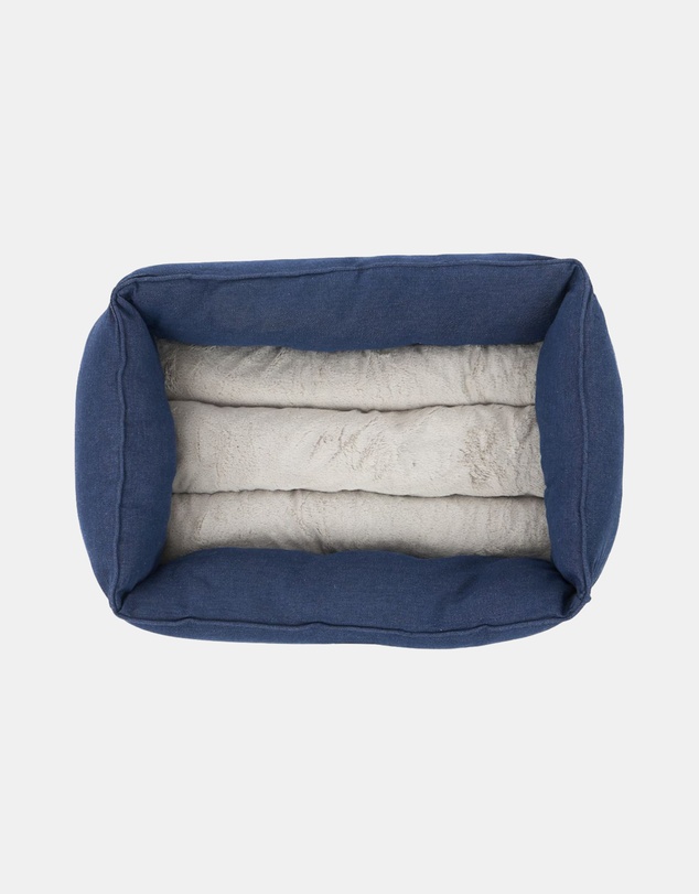 Mog & Bone - Bolster Dog Bed - Blue Denim