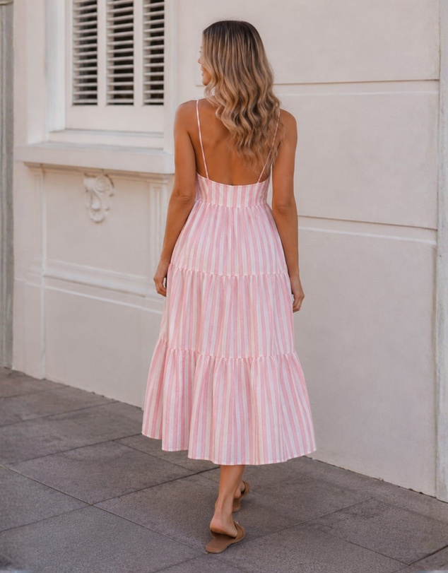 Esther & Co - Sona Dress - Pink Stripe