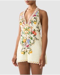 Camilla - Button Front Halter Playsuit