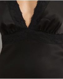 Atmos&Here - Becca Lace Trim Satin Maxi Dress