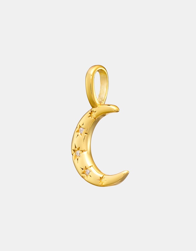 Zoe Olivia - 14K Gold Vermeil Cubic Zirconia Moon Charm