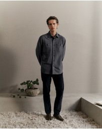 Trenery - Brushed Cotton Overshirt in Charcoal