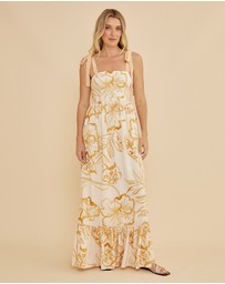 Amelius - Rosemallow Shoulder Tie Maxi Dress