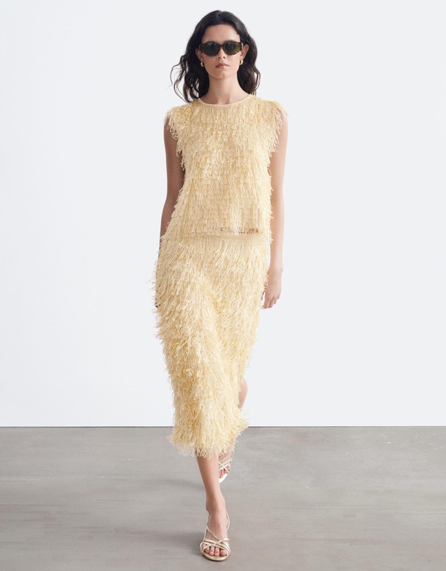 & Other Stories - Fringed Pencil Skirt