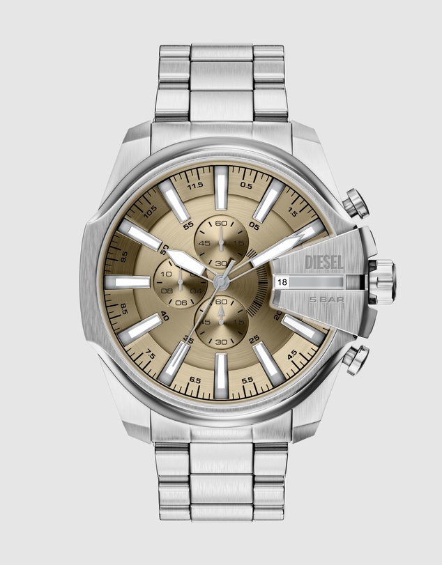 Diesel - Mega Chief Slim Silver Tone Chronograph Watch