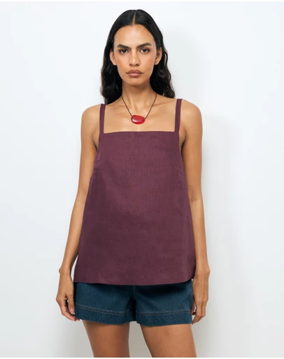 AERE - Pia Linen Top