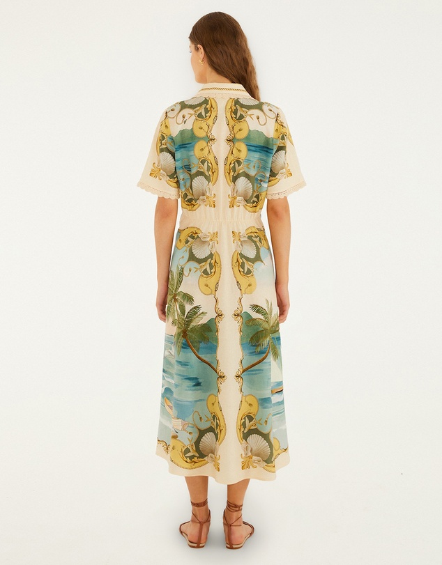 Farm Rio - Royal Sea Multicolor Midi Dress
