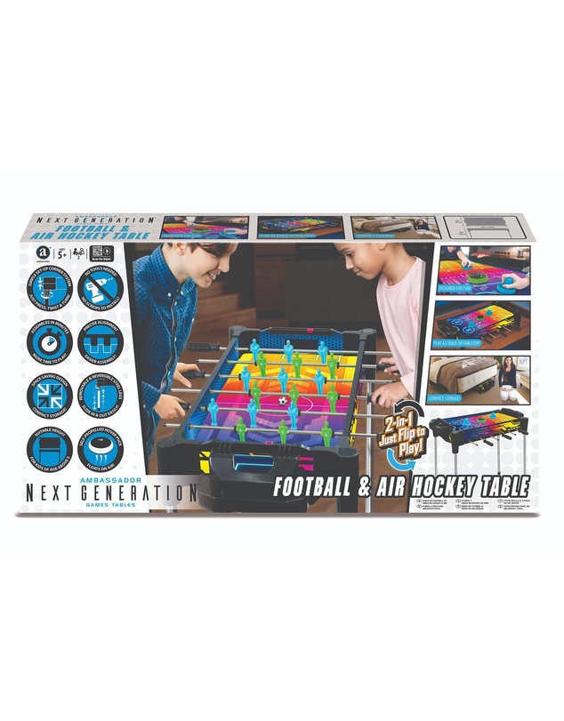 Ambassador - 2 -in-1 Foosball & Air Hockey Neon Arcade Table