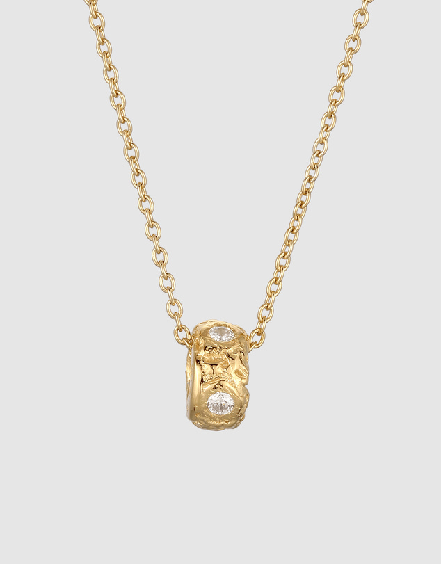 Elli Jewelry - Molten Zirconia Bead Necklace in Gold-Plated 925 Silver