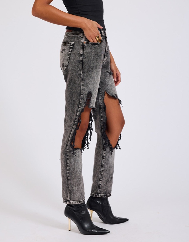 ONE TEASPOON - Rodeo Grey High Waist Awesome Baggies Denim Jeans